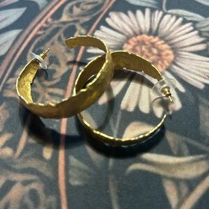 Italian Hammered Gold Tone Hoop Earrings - Bronzallure - Gold Plated Bronze